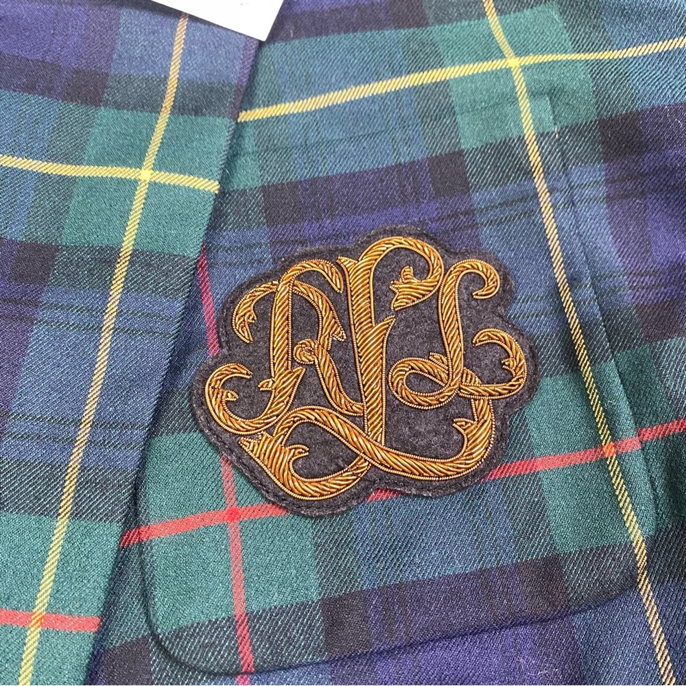 NWT Lauren Ralph Lauren Bullion Plaid Wool-Blend Twill Blazer Size 20W Woman - Picture 12 of 16